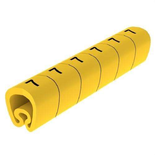 Marqueurs prédécoupés jaunes Ø18 PVC plastifiés avec la référence 1813-7 de la marque UNEX