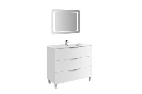 Meuble à trois tiroirs Agata blanc 100cm avec la référence 7930501 de la marque GALA