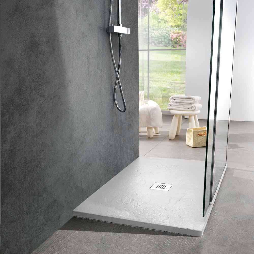 Receveur de douche en ardoise blanche 100x70cm avec la référence 53004215 de la marque ACQUABELLA