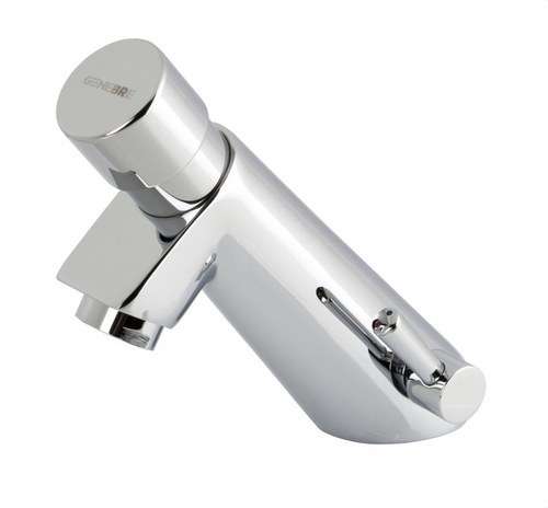Robinet temporisé pour lavabo avec bouton-poussoir IPSON 1/2" chrome avec la référence 1031 04 de la marque GENEBRE