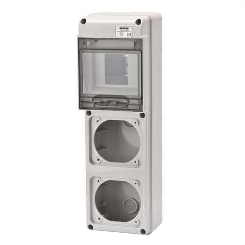 Cadre Q-DIN5 2 BASES 16A IP65 avec la référence GW68018N de la marque GEWISS