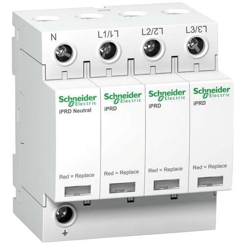 Limiteur de surtensions transitoires Type 2 iPRD40 40KA 350V 3P+N avec la référence A9L40600 de la marque SCHNEIDER ELECTRIC