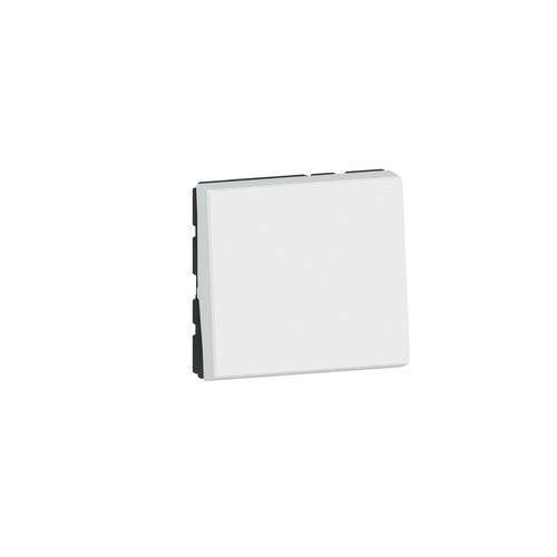 Interrupteur Legrand Mosaic EasyLed 2 modules 1 voie 10AX 250V blanc avec la référence 077010L de la marque LEGRAND