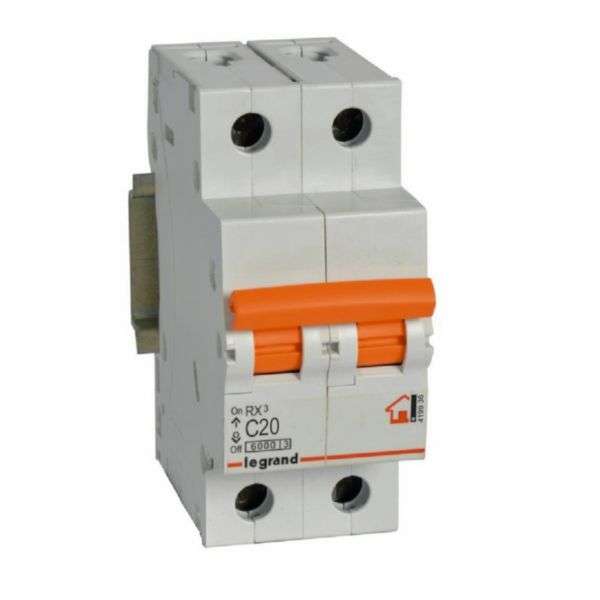 Disjoncteur magnétothermique RX³ - 2P - 230/400V~ - 20A - courbe C avec la référence 419936 de la marque LEGRAND