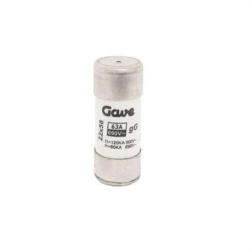 Fusible cylindrique 100 A GG T2 avec indicateur de fusion avec la référence 32F100GLIF de la marque GAVE