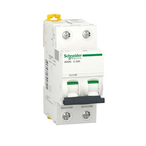 Disjoncteur magnétothermique IK60N 2P 20A Courbe C Courbe C 6kA avec la référence A9K17220 de la marque SCHNEIDER ELECTRIC