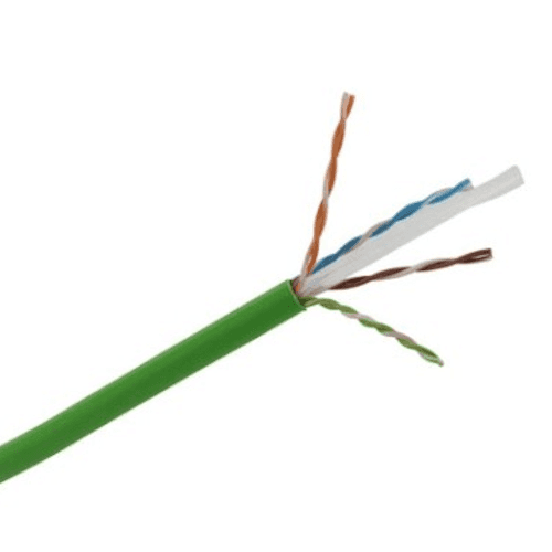 Câble réseau Ethernet CAT6 U/UTP 450/24 4P LSZH CPR-Dca vert - Boîte de 305 mètres avec la référence 980871 de la marque CORNING