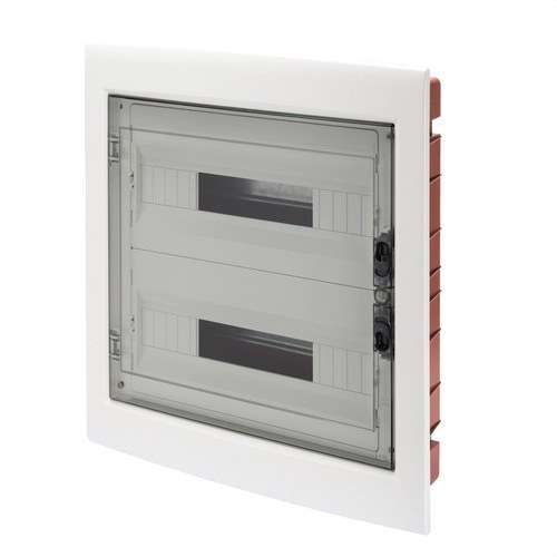 Tableau de distribution encastré avec porte fumée 36 modules (18x2) avec la référence GW40609 de la marque GEWISS