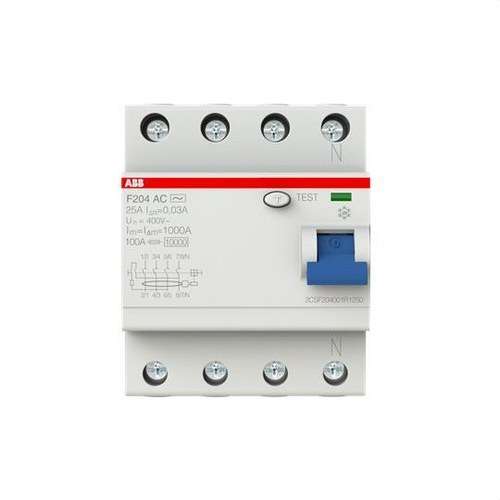 Disjoncteur différentiel 4P 25A Classe AC 30mA avec la référence 2CSF204001R1250 de la marque ABB