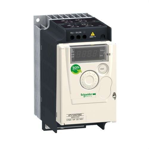 Variateur de vitesse ALTIVAR-12 0,75KW 240V 1PH avec la référence ATV12H075M2 de la marque SCHNEIDER ELECTRIC