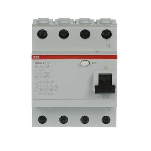 Disjoncteur différentiel 4P 25A Classe AC 300mA avec la référence 2CSF204003R3250 de la marque ABB