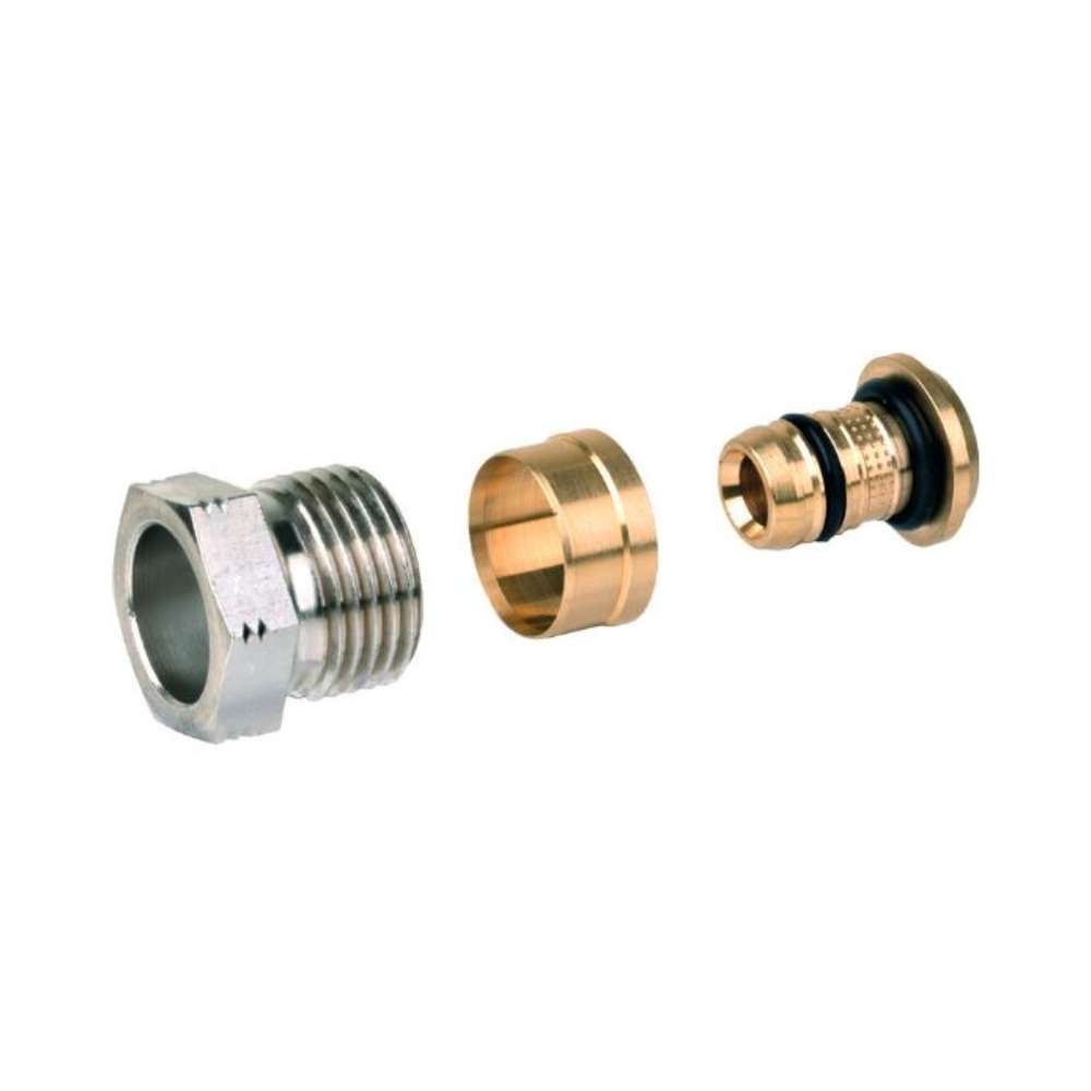 Raccords pour tuyau multicouche/PE-X diamètre 16x2mm avec la référence FIG1/2M16X2 de la marque RESIDEO