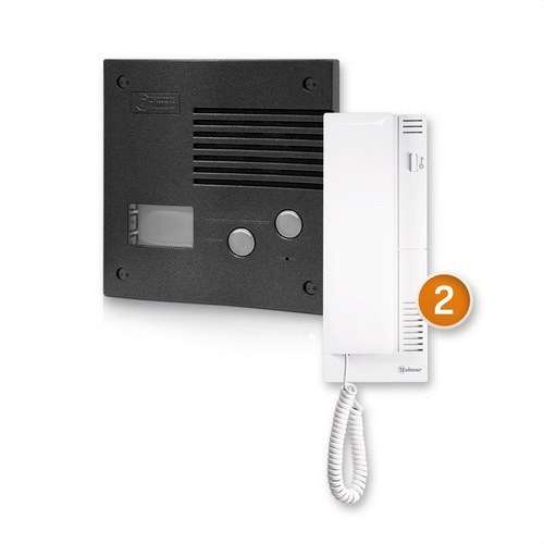 Kit interphone automatique pour 2 logements K-202 graphite avec la référence 11242024B de la marque GOLMAR