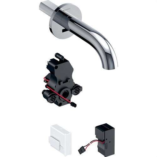 Mitigeur mural électronique pour lavabo Geberit Piave alimentation secteur chrome avec la référence 116.281.21.1 de la marque GEBERIT