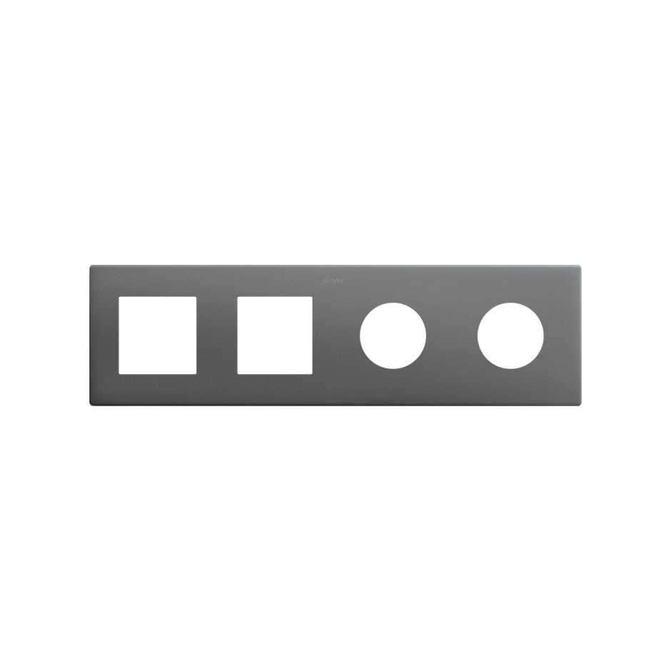 Cadre composé de 2 éléments et 2 postes esthétique minimale pour prise schuko CLEAN titane Simon 270 avec la référence 27190640-096 de la marque SIMON