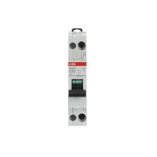 Disjoncteur SN201L-C20 1P+N 20A Courbe C 4,5kA avec la référence 2CSS245101R0204 de la marque ABB