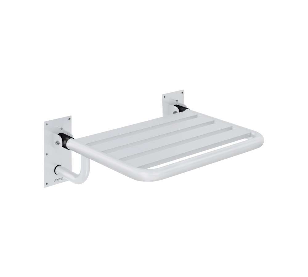 Siège rabattable pour salles de bains et douches acier blanc avec la référence GW11 23 03 00 de la marque GENWEC