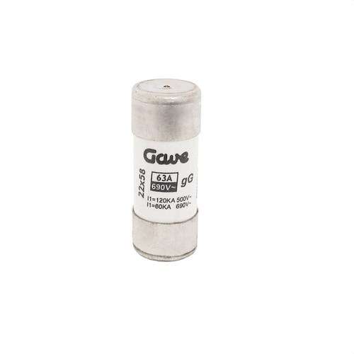 Fusible cylindrique 63 A GG T2 avec indicateur de fusion avec la référence 32F63GLIF de la marque GAVE