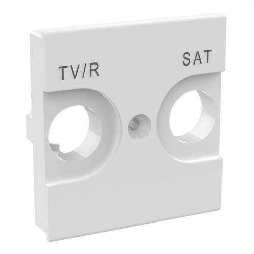 Façade universelle de connexion TV/R-SAT de 2 modules blanc Classia avec la référence RW4212 de la marque BTICINO