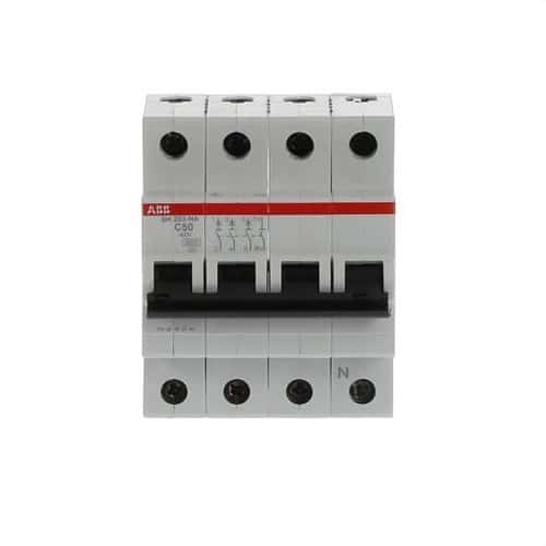 Disjoncteur SH203-C50NA 3P+N 50A Courbe C Courbe C 6kA avec la référence 2CDS213103R0504 de la marque ABB