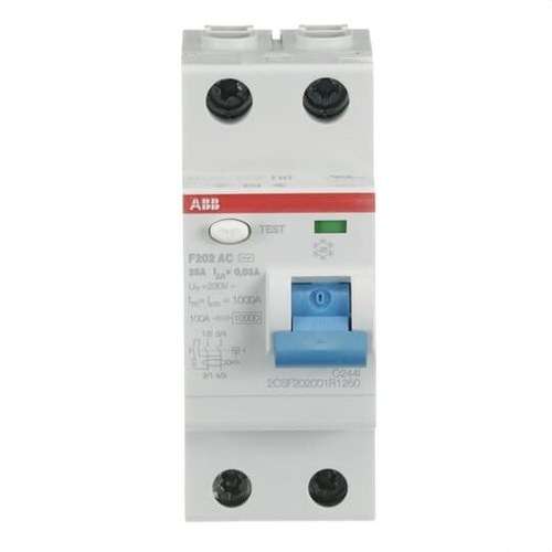 Disjoncteur différentiel 2P 25A Classe AC 30mA avec la référence 2CSF202001R1250 de la marque ABB