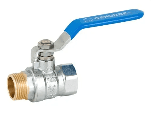 Vanne à boisseau sphérique mâle-femelle levier bleu 1/4" avec la référence 3034 02 de la marque GENEBRE
