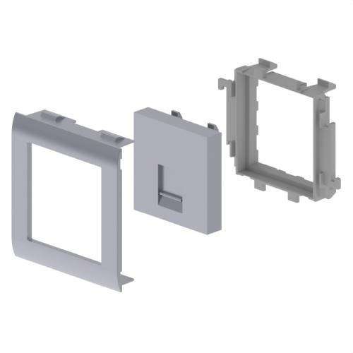 Plaque plate 1 RJ45 couleur aluminium 65mm U24X avec la référence 93749-03 de la marque UNEX