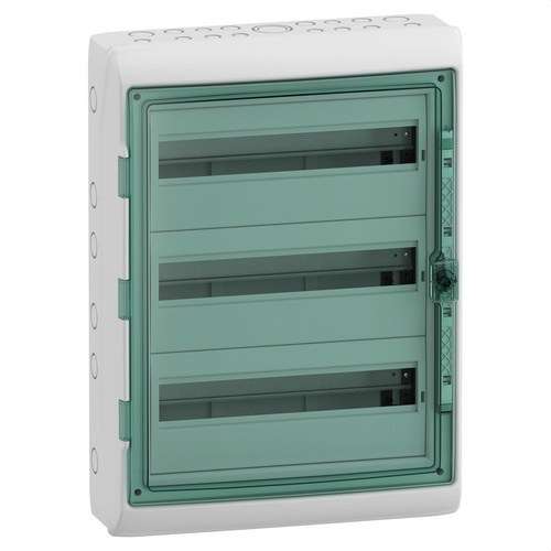 Boîte de distribution étanche 3 rangées 54 modules 610x448x160mm avec la référence 13986 de la marque SCHNEIDER ELECTRIC