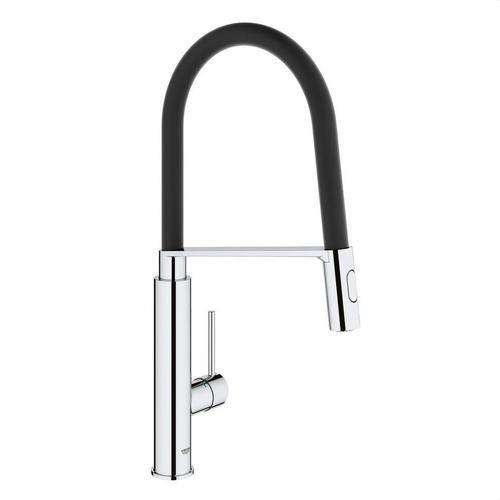 Mitigeur de cuisine Concetto chrome et noir avec la référence 31491000 de la marque GROHE