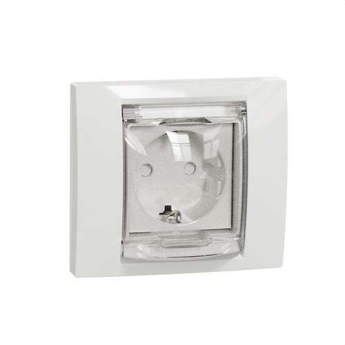 Prise de courant schuko IP44 New Unica Polar avec la référence NU003718 de la marque SCHNEIDER ELECTRIC