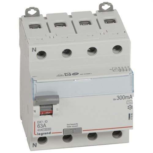 Disjoncteur différentiel DX3 4P 63A 300mA Classe AC avec la référence 411666 de la marque LEGRAND