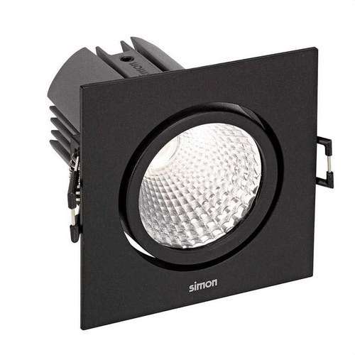 Downlight LED 703.24 ORIENTABLE CARRÉ 2700K WIDE FLOOD noir avec la référence 70324038-482 de la marque SIMON