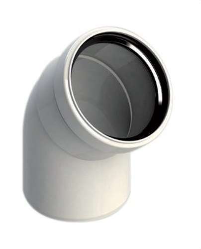 Coude cheminée diamètre 80mm 45º mâle-femelle polypropylène avec la référence 8-45MH5 de la marque FIG
