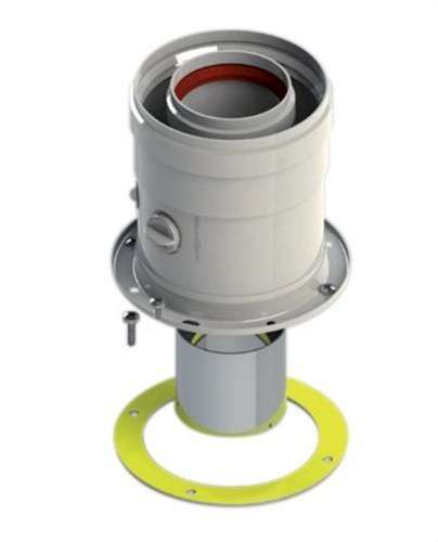 Sortie coaxiale verticale compatible avec Cointra 60/100 aluminium blanc avec la référence 610CVUP1 de la marque FIG