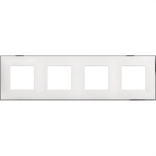 Cadre ornemental de 2x4 modules blanc chrome Classia avec la référence R4802M4WR de la marque BTICINO
