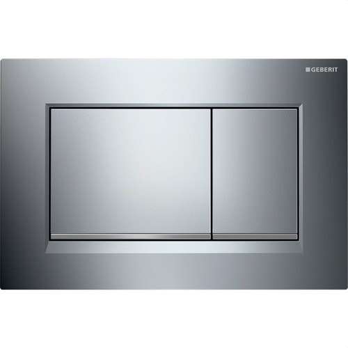 Bouton poussoir double chasse SIGMA30 chrome brillant avec la référence 115.883.KH.1 de la marque GEBERIT