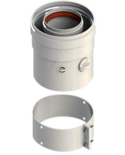 Sortie coaxiale verticale compatible avec Ariston 60/100mm aluminium blanc avec la référence 610CVCLARP1 de la marque FIG