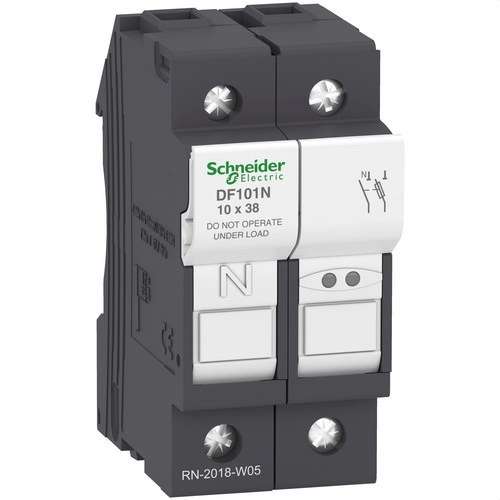 Porte-fusibles Tesys DF 1P+N 32A 690VAC taille du fusible 10x38mm avec la référence DF101N de la marque SCHNEIDER ELECTRIC
