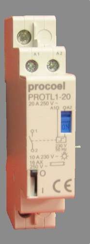 Télérupteur 1P 1NO 20A avec la référence PROTL1-20 de la marque PROCOEL