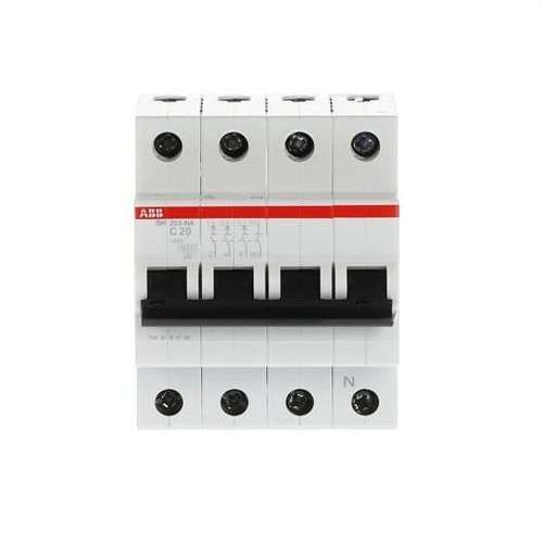 Disjoncteur SH203-C20NA 3P+N 20A Courbe C avec la référence 2CDS213103R0204 de la marque ABB