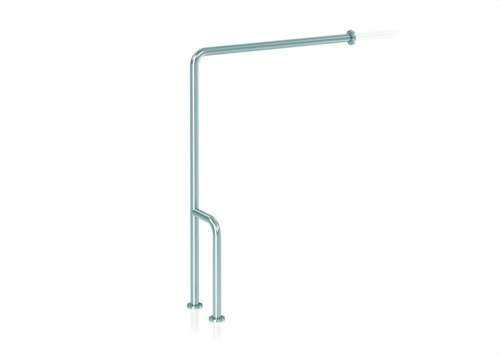 Barre d'appui mur-sol à 90º inox satinée droite avec la référence GW11 13 04 01 de la marque GENWEC