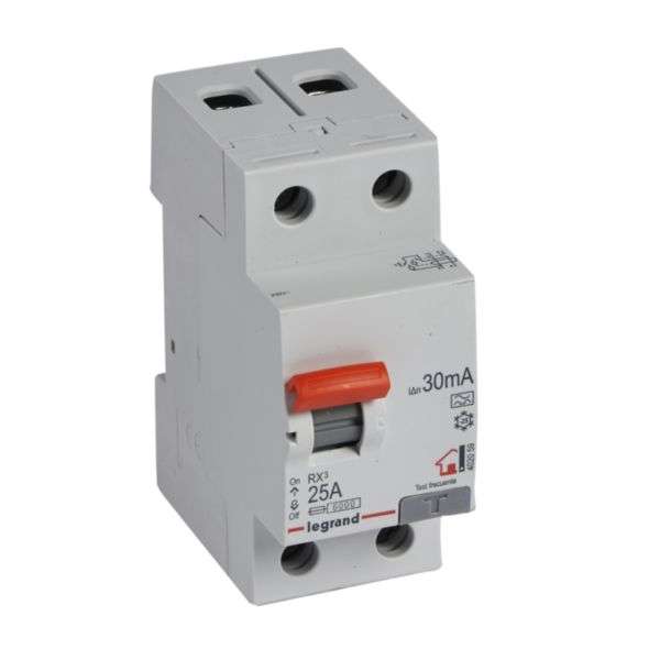 Différentiel RX³ - 2P - 230V~ - 30mA- 25A - Type A avec la référence 402059 de la marque LEGRAND