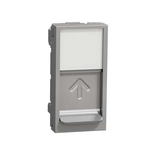 Plaque 1 module RJ45 Keystone aluminium New Unica avec la référence NU946030 de la marque SCHNEIDER ELECTRIC