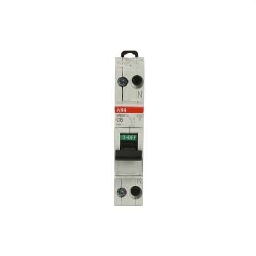 Disjoncteur SN201L-C6 1P+N 6A Courbe C 4,5kA avec la référence 2CSS245101R0064 de la marque ABB