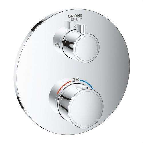 Thermostat de douche pour deux sorties Grohtherm chrome avec la référence 24076000 de la marque GROHE