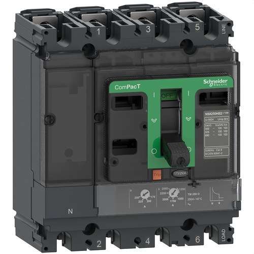 Interrupteur automatique ComPacT NSX160F 36kA AC 4P3R 160A TMD avec la référence C16F6TM160 de la marque SCHNEIDER ELECTRIC