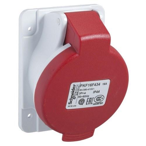 Boîtier encastré incliné 16A 3P+N+TT 380-415V IP44 avec la référence PKF16F435 de la marque SCHNEIDER ELECTRIC