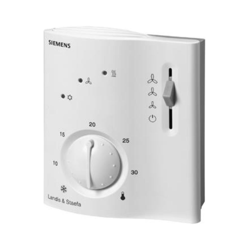 Thermostat d'ambiance électronique pour ventilateurs et convecteurs à 4 tubes avec la référence RCC30 de la marque SIEMENS