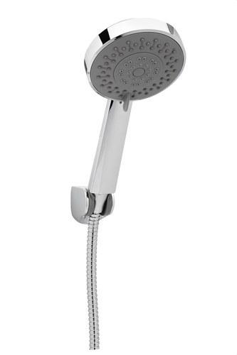 Ensemble de douche avec support, flexible et pommeau TAU chrome avec la référence 100699 45 de la marque GENEBRE