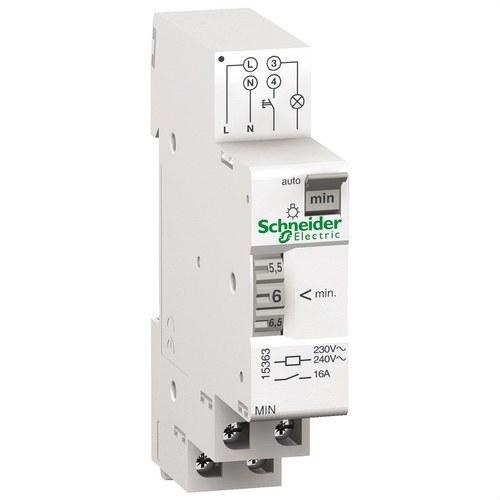 Minuterie automatique Acti9 MIN 1 module 1 canal 1 à 7 minutes avec la référence 15363 de la marque SCHNEIDER ELECTRIC